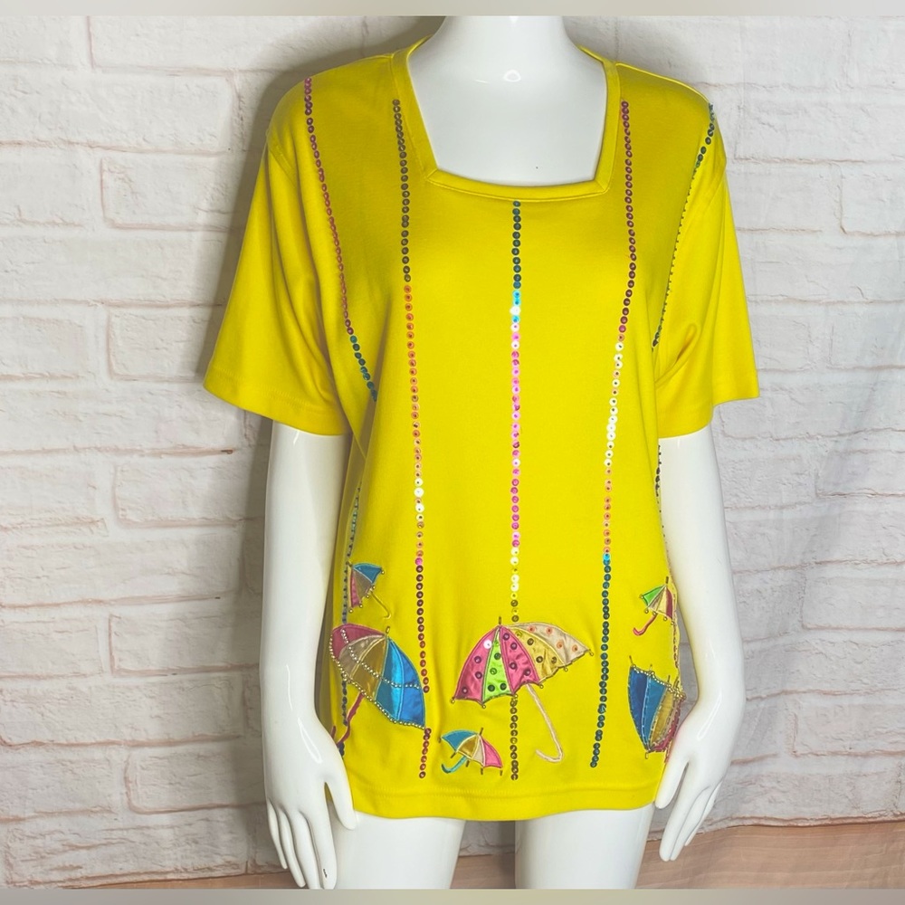 Victoria Harbor sequin Embroidery Woman top size L